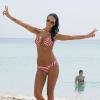 Jade Foret, femme d'Arnaud Lagardère, profite de la plage pendant ses vacances à Miami. Le 26 juillet 2013.