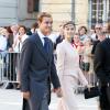 Pierre Casiraghi et Beatrice Borromeo au magnifique mariage du prince Felix de Luxembourg et la princesse Claire en la basilique Sainte Marie-Madeleine de Saint-Maximin-La-Sainte-Baume, le 21 septembre 2013.