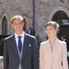 Pierre Casiraghi et Beatrice Borromeo au magnifique mariage du prince Felix de Luxembourg et la princesse Claire en la basilique Sainte Marie-Madeleine de Saint-Maximin-La-Sainte-Baume, le 21 septembre 2013.