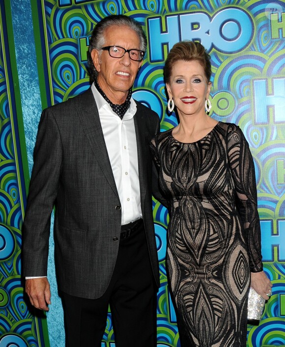 Jane Fonda et son compagnon à la soirée HBO organisée après les Emmy Awards au Pacific Design Center à Los Angeles, le 22 septembre 2013.