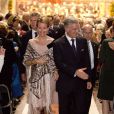 Le roi Philippe de Belgique et son épouse la reine Mathilde, très élégants, assistaient dans la soirée du 25 septembre 2013 en l'église Notre-Dame de la Cambre d'Ixelles à un concert en l'honneur de l'accession au trône du roi, en hommage aux 20 ans de règne du roi Albert II et en souvenir du roi Baudouin.