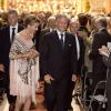 Le roi Philippe de Belgique et son épouse la reine Mathilde assistaient dans la soirée du 25 septembre 2013 en l'église Notre-Dame de la Cambre d'Ixelles à un concert en l'honneur de l'accession au trône du roi, en hommage aux 20 ans de règne du roi Albert II et en souvenir du roi Baudouin.
