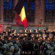 Le roi Philippe de Belgique et son épouse la reine Mathilde assistaient dans la soirée du 25 septembre 2013 en l'église Notre-Dame de la Cambre d'Ixelles à un concert en l'honneur de l'accession au trône du roi, en hommage aux 20 ans de règne du roi Albert II et en souvenir du roi Baudouin.