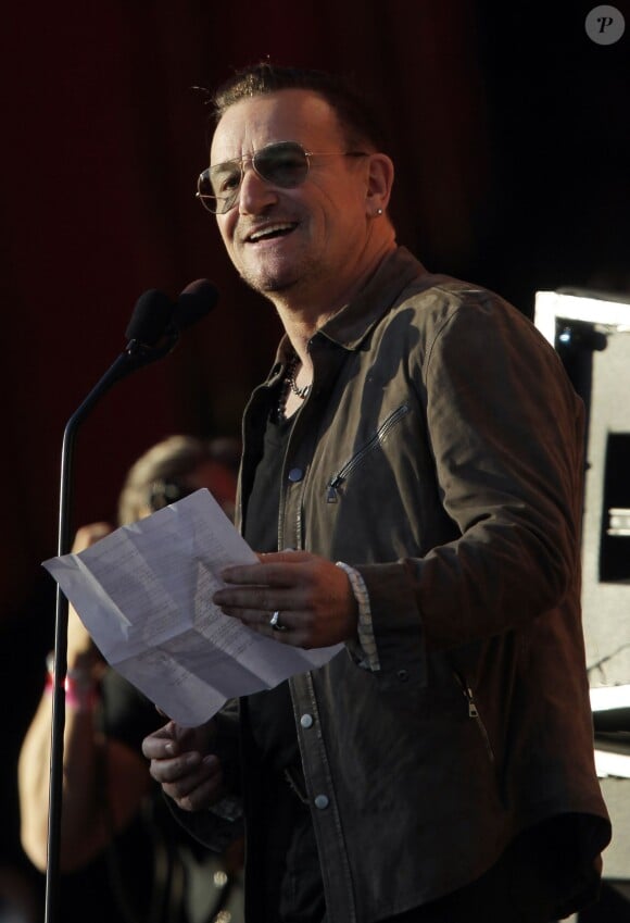 Bono lors du Global Citizen Festival à Central Park, New York, le 28 septembre 2013.