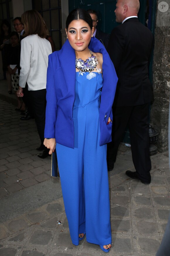 La princesse Siriwanwaree Nareerat de Thaïlande lors du défilé Chloé printemps-été 2014 au Lycée Carnot. Paris, le 29 septembre 2013.