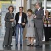 Visite de l'infante Margarita à son frère le roi Juan Carlos Ier d'Espagne, à l'hôpital Quiron de Madrid le 30 septembre 2013