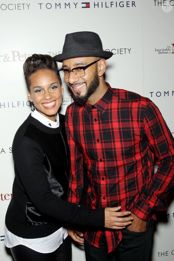 Alicia Keys et son mari Swizz Beatz lors de la présentation du film "The Inevitable Defeat Of Mister and Pete" à New York, le 2 octobre 2013.