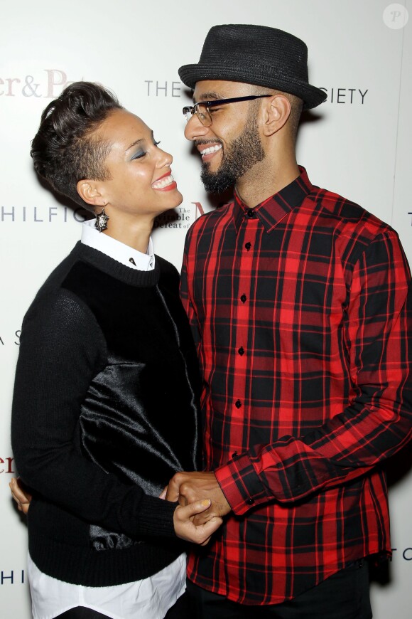 Alicia Keys et son mari Swizz Beatz lors de la présentation du film "The Inevitable Defeat Of Mister and Pete" à New York, le 2 octobre 2013.