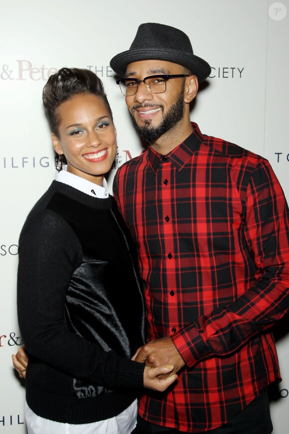 Alicia Keys et son mari Swizz Beatz lors de la présentation du film "The Inevitable Defeat Of Mister and Pete" à New York, le 2 octobre 2013.