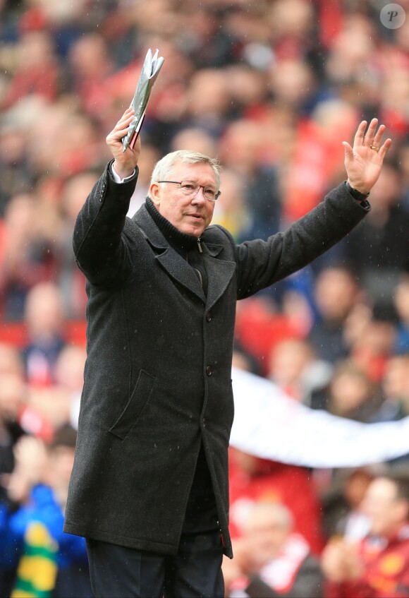 Sir Alex Ferguson fait ses adieux au public d'Old Trafford, le 12 mai 2013 à Manchester