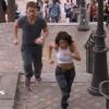 Tal s'entraîne pour 'Danse avec les stars 4' dans le quartier de Montmartre à Paris. Octobre 2013. Elle gravit à toute allure les marches du quartier.