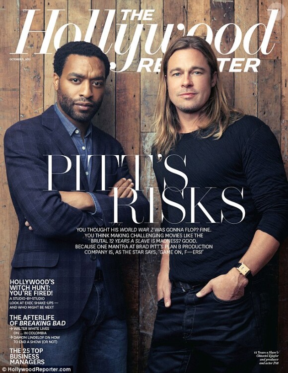 Brad Pitt et Chiwetel Ejiofor en couverture du Hollywood Reporter.