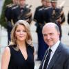 Pierre Moscovici et sa compagne Marie-Charline Pacquot Paris le 7 mai 2013 Diner d'etat au Palais de l'Elysee en l'honneur de Mr Bronislaw Komorowski, President de la Republique de Pologne .