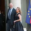 Pierre Moscovici et sa compagne Marie-Charline Pacquot - Diner en l'honneur de Mr Joachim Gauck president federal d'Allemagne au palais de l'Elysee a Paris le 3 septembre 2013.