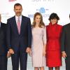 Le prince Felipe et la princesse Letizia d'Espagne assistent à la cérémonie de clôture du sommet "Spain Startup & Investor Summit" à Madrid. Le 11 octobre 2013.
