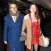 Julien Clerc et sa femme Hélène Grémillon arrivent à la première de Arrêtez-moi à Paris le 6 février 2013