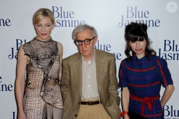 Cate Blanchett, Woody Allen et Sally Hawkins à la première de Blue Jasmine à Paris, le 27 août 2013.