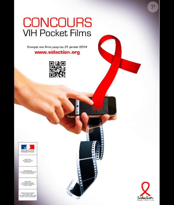 Affiche du concours VIH pocket films par le Sidaction.