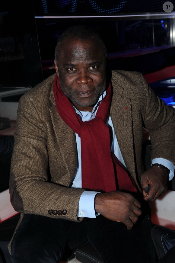 Basile Boli lors de la soirée au VIP Room qui donnait le coup d'envoi de la nouvelle édition des Etoiles du Sport, le 16 octobre 2013 à Paris