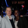 Thierry Rey et Gévrise Emame lors de la soirée au VIP Room qui donnait le coup d'envoi de la nouvelle édition des Etoiles du Sport, le 16 octobre 2013 à Paris