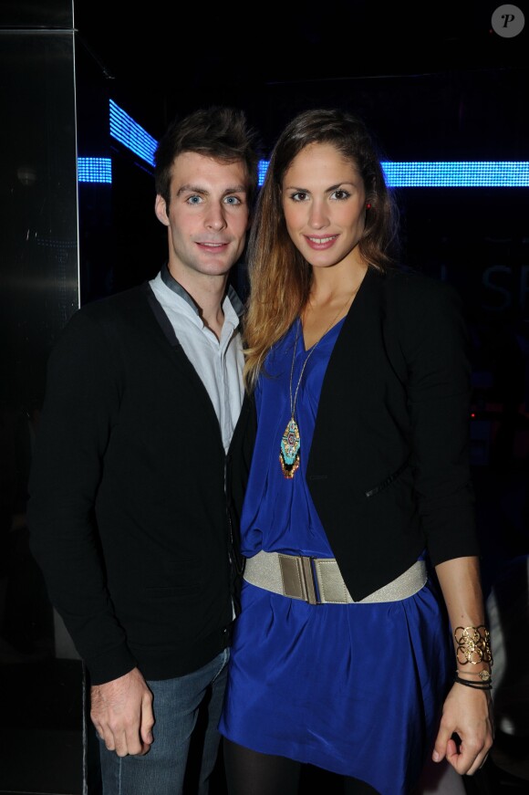 Valentin Belaud et Elodie Clouvel lors de la soirée au VIP Room qui donnait le coup d'envoi de la nouvelle édition des Etoiles du Sport, le 16 octobre 2013 à Paris