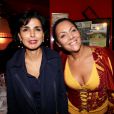 Rachida Dati et Hermine de Clermont-Tonnerre lors de la 2ème édition du Pot-au-feu des célébrités au restaurant le Louchebem, organisée par les Fédérations des Artisans Bouchers d'Ile-de-France à Paris le 17 octobre 2013