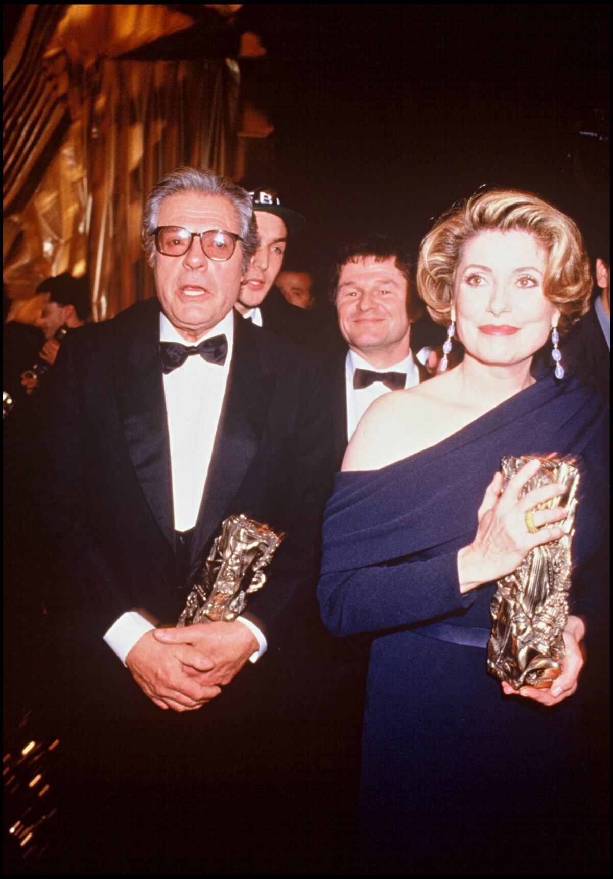 Photo : Marcello Mastroianni président des César et Catherine Deneuve ...