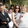Nicolas Sarkozy, Carla Bruni-Sarkozy et Marisa Bruni-Tedeschi à Cavalière, le 13 avril 2009.
