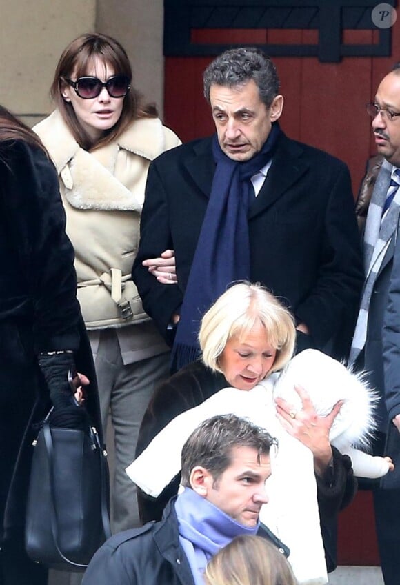 Baptême de Giulia Sarkozy à Paris, le 26 janvier 2013.