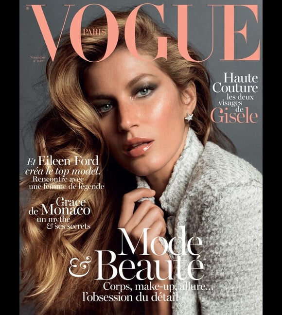 Gisele Bündchen en couverture du magazine Vogue Paris de novembre 2013. En kiosques le vendredi 25 octobre. Photo par Inez et Vinoodh.