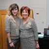 Daphné Bürki et Roselyne Bachelot lors de la vente aux enchères "Les femmes donnent aux femmes" au profit de l'Institut Curie à l'hôtel des ventes Drouot. Paris, le 22 octobre 2013.