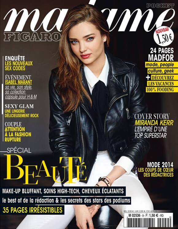Miranda Kerr en couverture du numéro spécial beauté de Madame Figaro Pocket.