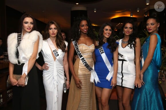 Les participantes à Miss Univers au restaurant Zafferano à Moscou. Le 25 octobre 2013.