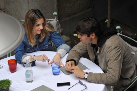 Kaka lors d'un dîner romantique avec sa femme Caroline Celico à Milan, le 28 octobre 2013.