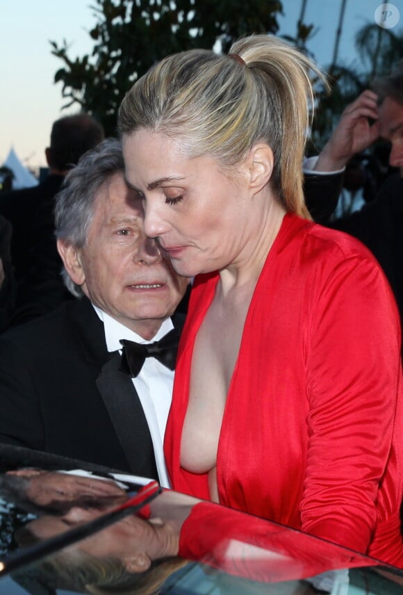Roman Polanski et Emmanuelle Seigner lors de la montée des marches du Festival de Cannes le 25 mai 2013