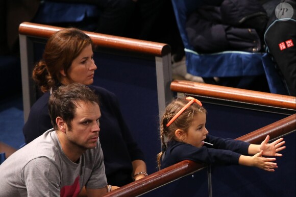 Mirka Federer au Masters de Paris à Bercy le 2 novembre 2013, lors des demi-finales Djokovic-Federer et Nadal-Ferrer