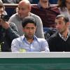 Nasser Al-Khelaïfi, boss du PSG, au Masters de Paris à Bercy le 2 novembre 2013, lors des demi-finales Djokovic-Federer et Nadal-Ferrer