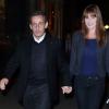 Exclusif - Nicolas Sarkozy et sa femme Carla Bruni-Sarkozy - Anniversaire de la mère de Nicolas Sarkozy qui fête ses 88 ans au restaurant 154 à Paris, le 11 octobre 2013.