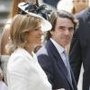 José Maria Aznar et sa femme Ana Botella à Rome le 14 juin 2008.