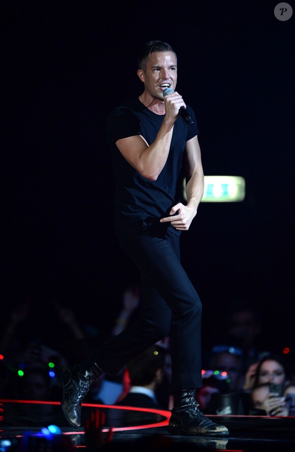 Brandon Flowers du groupe The Killers lors des MTV Europe Music Awards au Ziggo Dome à Amsterdam, le 10 novembre 2013.