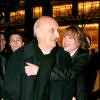 Pierre Tchernia et Julie Depardieu au Fouquet's, à Paris, en février 2008.