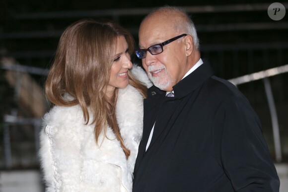 Céline Dion et son mari René Angélil arrivent à l'enregistrement de l'émission "Vivement dimanche" au studio Gabriel, à Paris, le 13 novembre 2013. L'émission sera diffusée le 17 novembre.