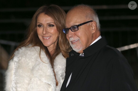 Céline Dion et son mari René Angélil arrivent à l'enregistrement de l'émission "Vivement dimanche" au studio Gabriel, à Paris, le 13 novembre 2013. L'émission sera diffusée le 17 novembre.