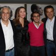 Jacques Ouaniche, Isabella Orsini (enceinte), Brahim Asloum et Steve Suissa lors de l'avant-première du film Victor "Young" Perez à Paris le 14 novembre 2013