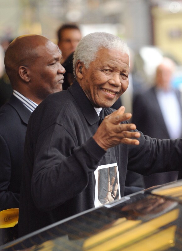 Nelson Mandela à Londres le 27 juin 2008.