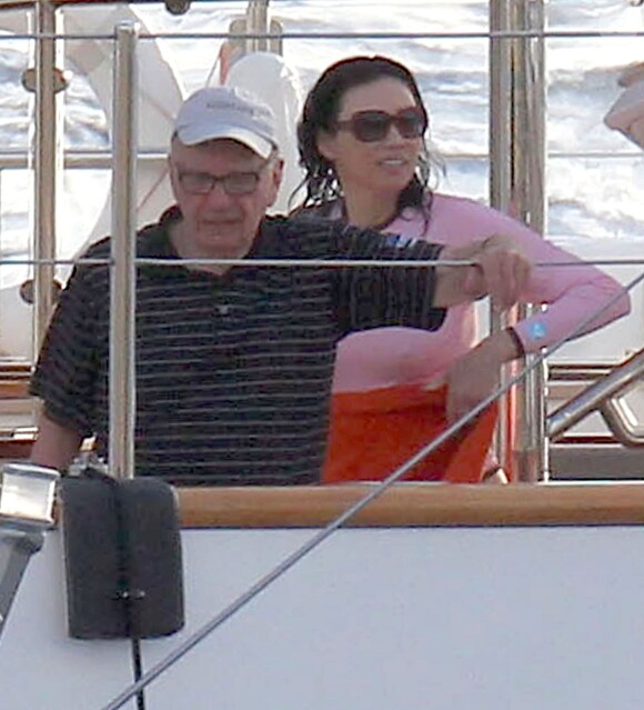 Exclusif - Rupert Murdoch et son ex-femme Wendi à Saint-Barthelemy, le 20 mars 2013