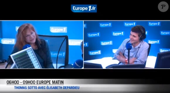 Elisabeth Depardieu répond aux questions de Thomas Sotto sur Europe 1, le 25 novembre 2013.