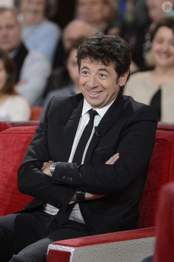 Patrick Bruel lors de l'enregistrement de l'émission Vivement Dimanche à Paris le 10 avril 2013, diffusée le 14 avril à Paris