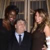 Maureen Nisima, Pierre Ménès et Tatiana Golovin le 20 novembre 2013 à Paris au dîner de gala en soutien à All4kids et Sports Sans Frontières au Shangri-La Hotel.