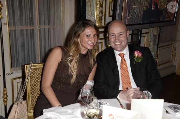 Tatiana Golovin et Matthias Terrettaz le 20 novembre 2013 à Paris au dîner de gala en soutien à All4kids et Sports Sans Frontières au Shangri-La Hotel.